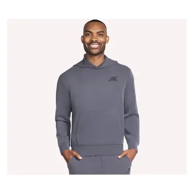 Skechers Men's Skech Cloud Elevate Hoodie in Black/Charcoal, Size Large | Polyester/Modal/Spande