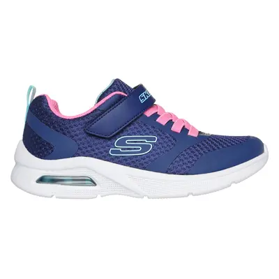 Skechers Girls Microspec Max - Racer Gal Sneaker in Navy Blue/Pink, Size | Textile/Synthetic