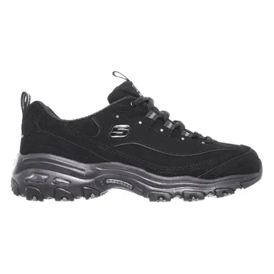 Skechers Women's D'Lites - Play On Sneaker in Black, Size | Leather/Synthetic/Textile