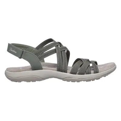 Skechers Women's Reggae Slim - Summer Getaway Sandals in Olive, Size | Textile/Synthetic, Vegan,