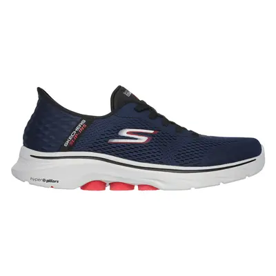 Skechers Men's Slip-ins: GO WALK - Free Hand Sneaker in Navy Blue/Red, Size | Textile/Synthetic,