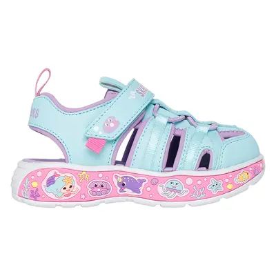 Skechers Play Scene Splash - Cute Crew Sandals in Turquoise/Lavender, Size | Synthetic/Textile, 