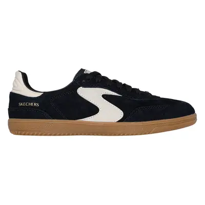 Skechers Women's Hotshot - Varsity Crew Sneaker in Black/Natural, Size | Leather/Synthetic