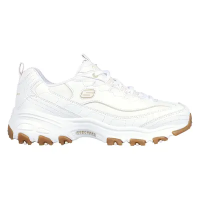 Skechers Women's D'Lites - Good Neutral Sneaker in White, Size | Leather/Synthetic/Textile