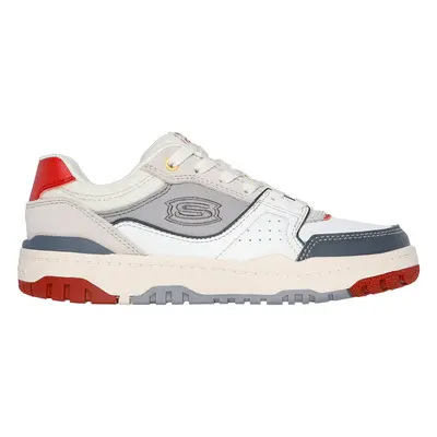 Skechers Boy's SKX-228 Sneaker in White/Red, Size | Leather/Synthetic/Textile