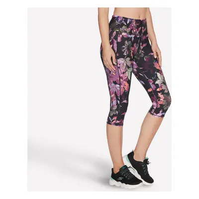 Skechers Women's The GOFLEX Ultraviolet Capri in Black/Purple, Size Large | Nylon/Spandex