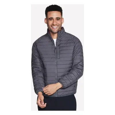 Skechers Men's GO SHIELD Altitude Reversible Jacket in Black/Charcoal, Size Small | Polyester