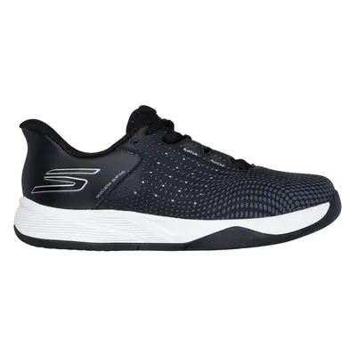 Skechers Women's Slip-ins Relaxed Fit: Viper Court Reload Sneaker in Black/White, Size | Textile