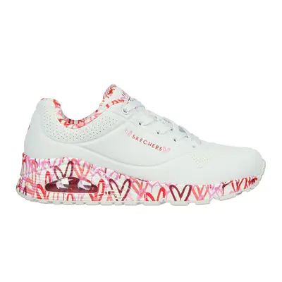 Skechers Women's x JGoldcrown: Uno - Loving Love Sneaker in White/Red/Pink, Size | Synthetic/Tex