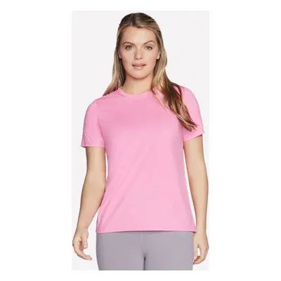 Skechers Women's GO DRI SWIFT T-Shirt in Hot Pink/White, Size Large | Polyester/Spandex