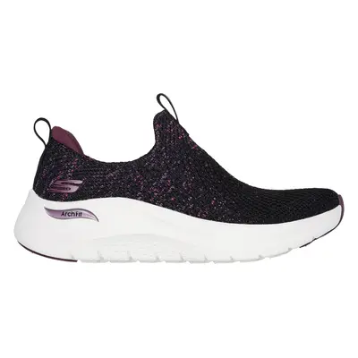 Skechers Women's Arch Fit 2.0 - Sheer Shimmer Sneaker in Black/Purple, Size | Textile/Synthetic,