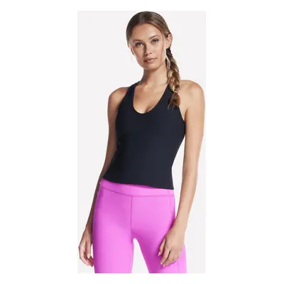 Skechers Women's GO FLEX RIB V-Neck Tank Top in Black, Size Large | Nylon/Spandex