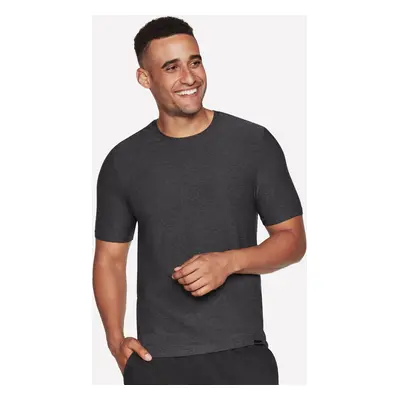 Skechers Men's GO DRI All Day T-Shirt in Black/Charcoal, Size Small | Polyester