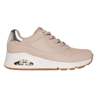 Skechers Women's Uno - Shimmer Away Sneaker in Nude Natural, Size | Synthetic/Textile