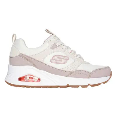 Skechers Girls Uno - Mesh Mode Sneaker in Natural/Taupe, Size | Synthetic/Textile