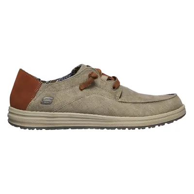 Skechers Men's Relaxed Fit: Melson - Planon Sneaker in Taupe, Size | Textile/Leather/Synthetic