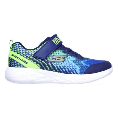 Skechers Boy's GO RUN - Baxtux Sneaker in Navy Blue/Lime | Textile/Synthetic, Machine Washable