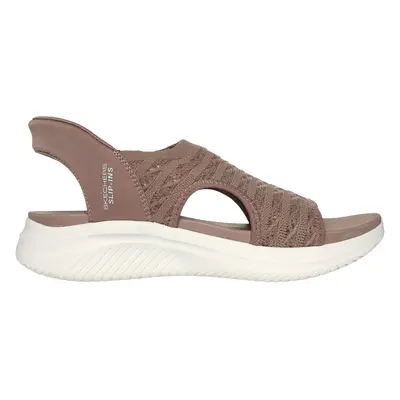 Skechers Women's Slip-ins: Ultra Flex 3.0 - Sun Warmth Sandals in Mocha, Size | Textile, Vegan, 