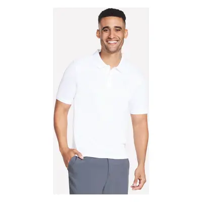 Skechers Men's Off Duty Polo T-Shirt in White, Size | Organic Cotton/Polyester