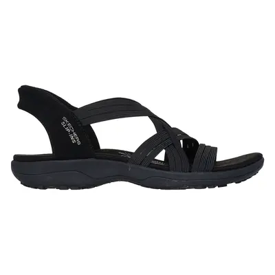 Skechers Women's Slip-ins: Reggae Slim - Simply Stretchy Sandals in Black, Size | Textile/Synthe