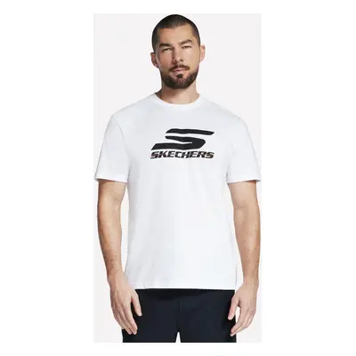 Skechers Men's Performance Logo T-Shirt in White, Size Medium | Cotton/Polyester