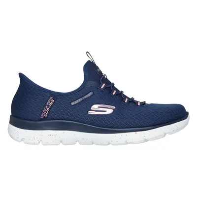 Skechers Women's Slip-ins Waterproof: Summits - Best Choice Sneaker in Navy Blue/Coral, Size | T