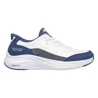 Skechers Women's Slip-ins: Contour Foam - Cosy Fit Sneaker in White/Navy Blue, Size | Textile/Sy