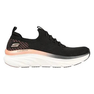 Skechers Women's Relaxed Fit: D'Lux Walker - Let it Glow Sneaker in Black/Rose Gold, Size | Text