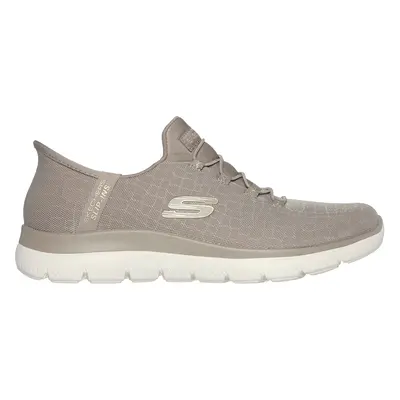 Skechers Women's Slip-ins: Summits - Classy Night Sneaker in Taupe/Gold, Size | Textile/Syntheti