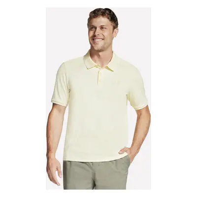 Skechers Men's Off Duty Polo T-Shirt in Yellow/Turquoise, Size Small | Organic Cotton/Polyester