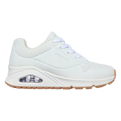 Skechers Girls Uno - Stand On Air Sneaker in White, Size | Synthetic