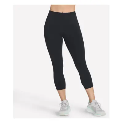 Skechers Women's The GO WALK High-Waisted Mid Legging in Black, Size Small | Nylon/Spandex