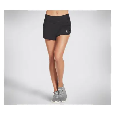 Skechers Women's Going Places Run Short in Black, Size Large | Polyester/Spandex