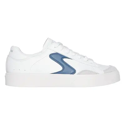 Skechers Women's Eden LX - Slick Talk Sneaker in White/Navy Blue, Size | Synthetic/Leather