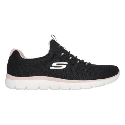 Skechers Women's Summits - Artistry Chic Sneaker in Black/Pink, Size | Textile/Synthetic, Vegan,