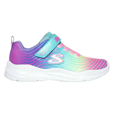 Skechers Girls Power Jams - Pastel Speed Sneaker in Turquoise, Size | Textile/Synthetic, Machine