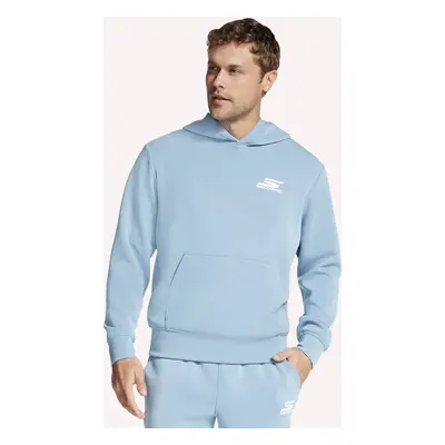 Skechers Men's Skech Cloud Elevate Hoodie in White/Blue, Size Small | Polyester/Modal/Spandex