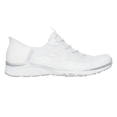 Skechers Women's Slip-ins: Gratis Sport - Leisurely Sneaker in White/Silver, Size | Synthetic/Te