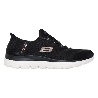 Skechers Women's Slip-ins: Summits - Classy Night Sneaker in Black/Rose Gold, Size | Textile/Syn