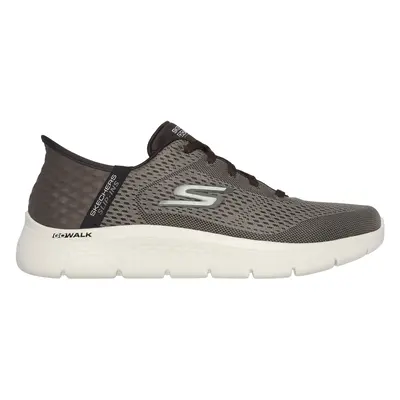 Skechers Men's Slip-ins: GO WALK Flex - New World Sneaker in Brown, Size | Textile/Synthetic, Ve