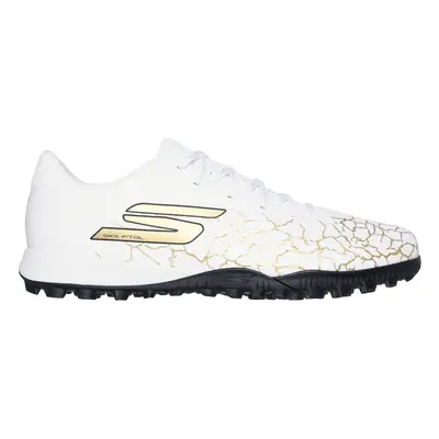 Skechers SKX_1.5 Academy TF Shoes in White/Black/Gold, Size | Synthetic/Textile