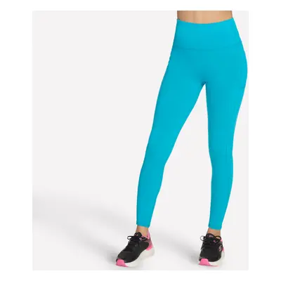 Skechers Women's GO WALK High-Waisted Legging in Navy Blue/Green, Size | Nylon/Spandex