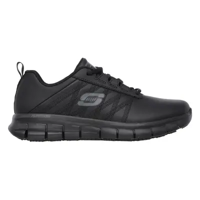 Skechers Women's Work Relaxed Fit: Sure Track - Erath SR Sneaker in Black, Size | Leather/Textil