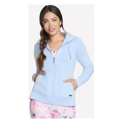 Skechers Women's Skechluxe Elevate Full Zip Jacket in White/Lavender, Size | Rayon/Polyester/Spa