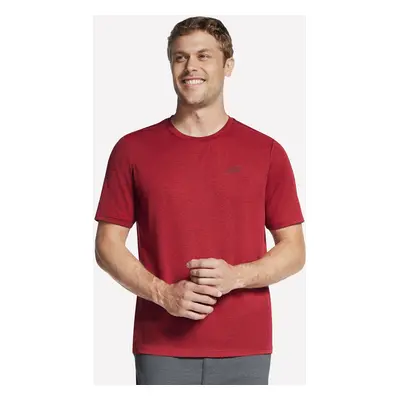 Skechers Men's Performance Charge T-Shirt in Burgundy/Gold, Size | Polyester