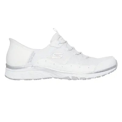 Skechers Women's Slip-ins: Gratis Sport - Leisurely Sneaker in White/Silver, Size | Synthetic/Te