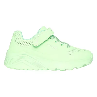 Skechers Girls Uno Lite Sneaker in Light Green, Size | Synthetic/Textile, Machine Washable