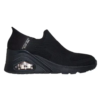 Skechers Women's Slip-ins: Uno Wedge - Kickin' Knit Sneaker in Black, Size | Textile, Vegan