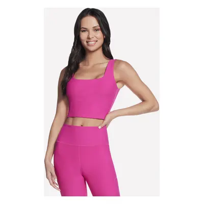 Skechers Women's GO FLEX RIB Longline Bra in Pink, Size Small | Nylon/Spandex