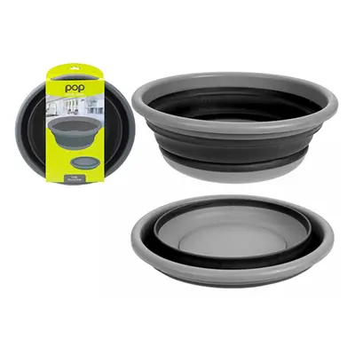 Summit Pop Collapsible 7 Litre Large Round Bowl (Black / Grey)